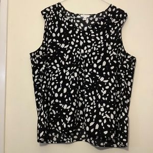 14th & Union black/white sleeveless top, size 2X